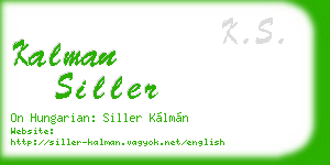 kalman siller business card